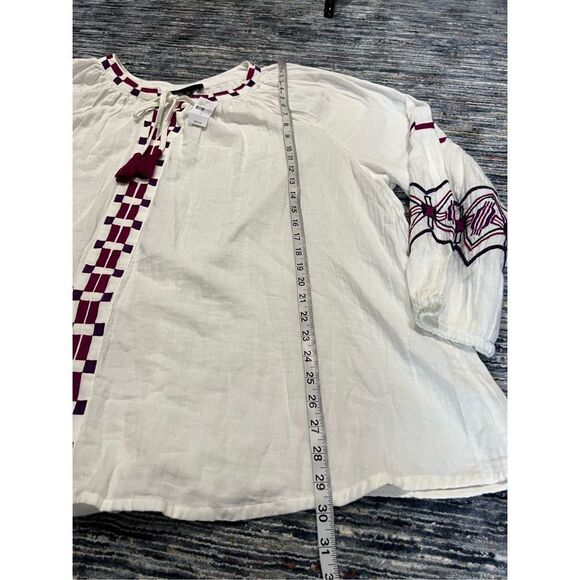 Lane Bryant NWT Classic Split-Neck Embroidered Peasant Blouse plus size 26 - Picture 9 of 11